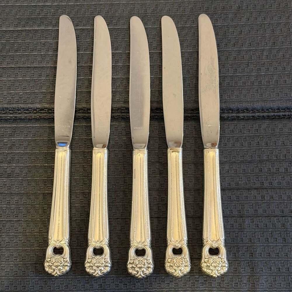 Roger Bros “Eternally Yours” Silverplate Hollow Handle Dinner Knives Set of 5